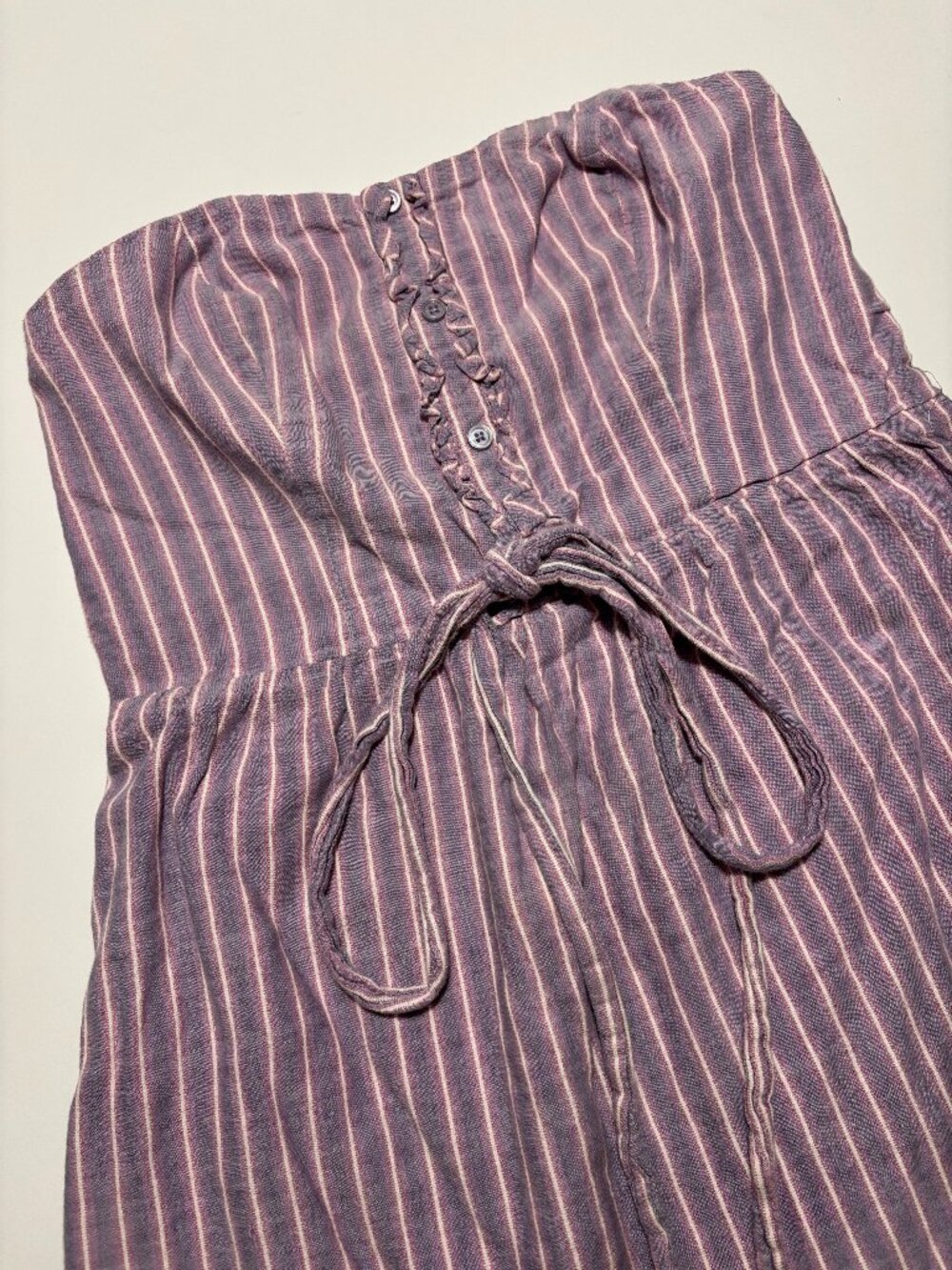 Mossimo Supply Purple & Pink White Pinstripe Cotton Tube Top